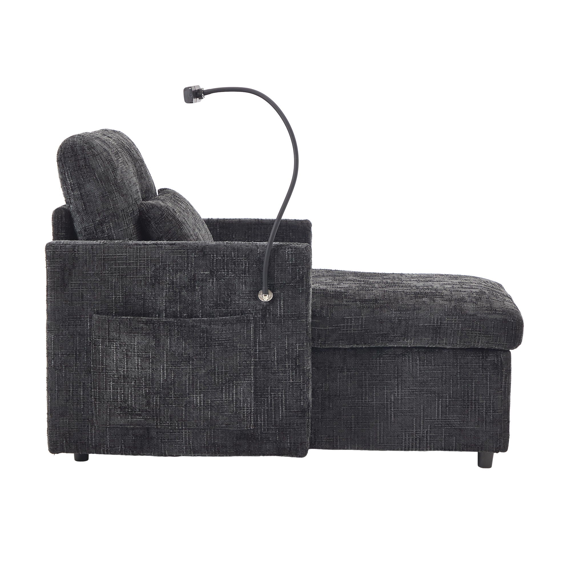Multifunctional Chenille Recliner Sofa With Storage And Phone Bracket