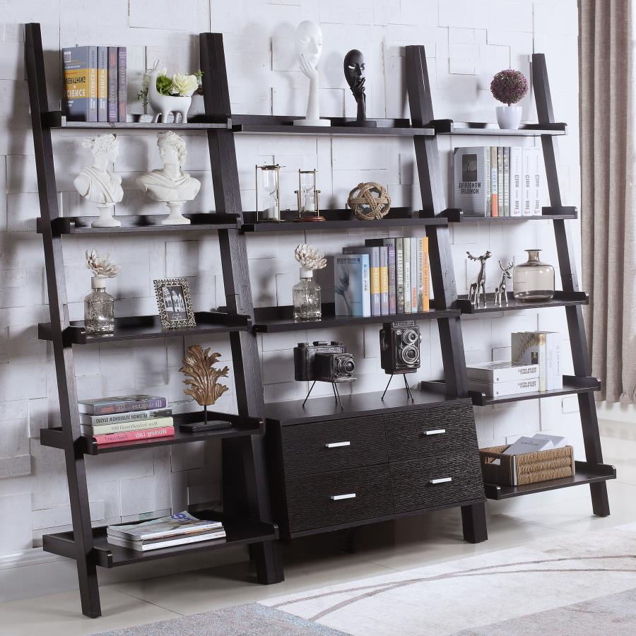 Coaster Fine Furniture Colella - 3 Piece Storage Ladder Bookshelf Set - Cappuccino | Meri Furniture