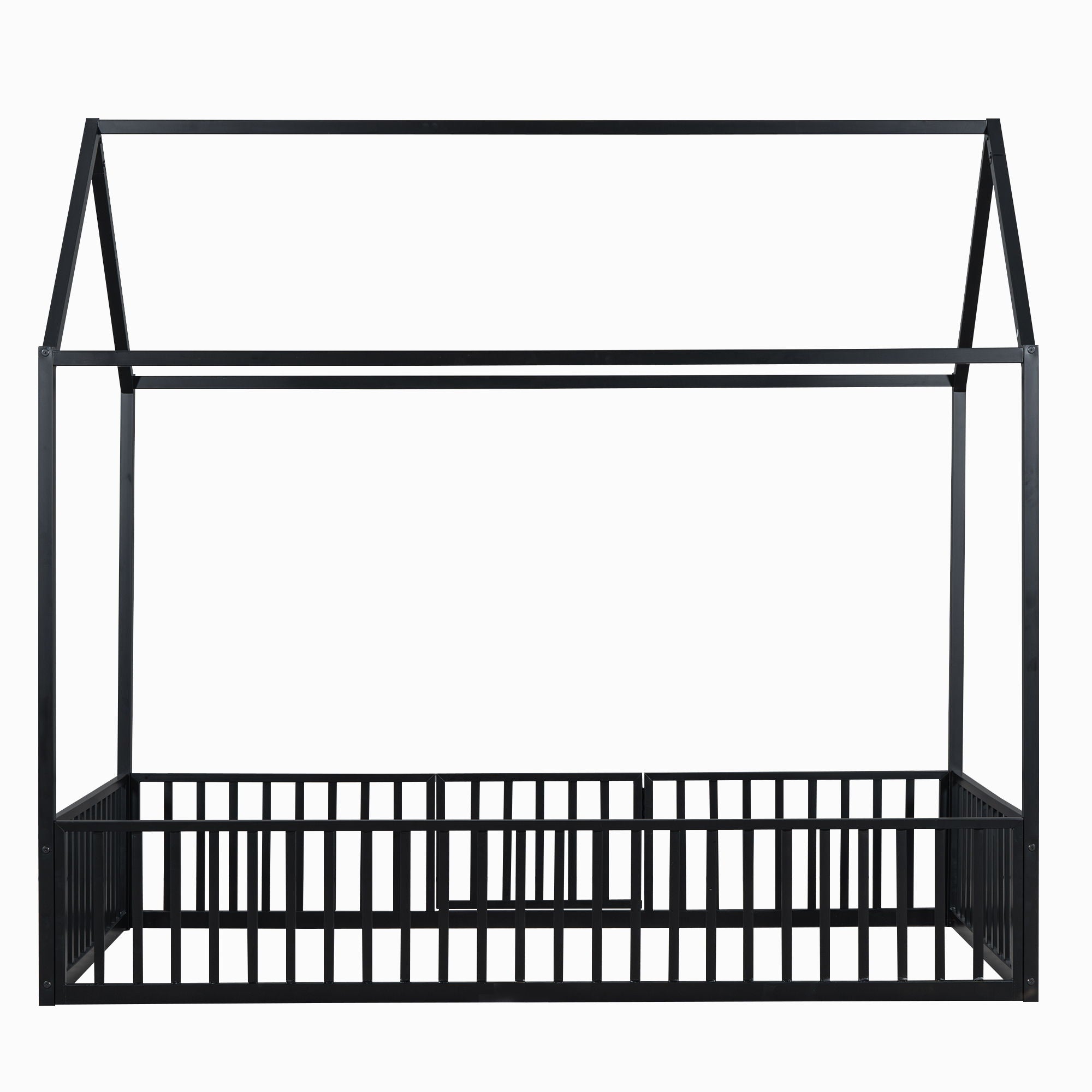 Metal House Bed With Fence And Door