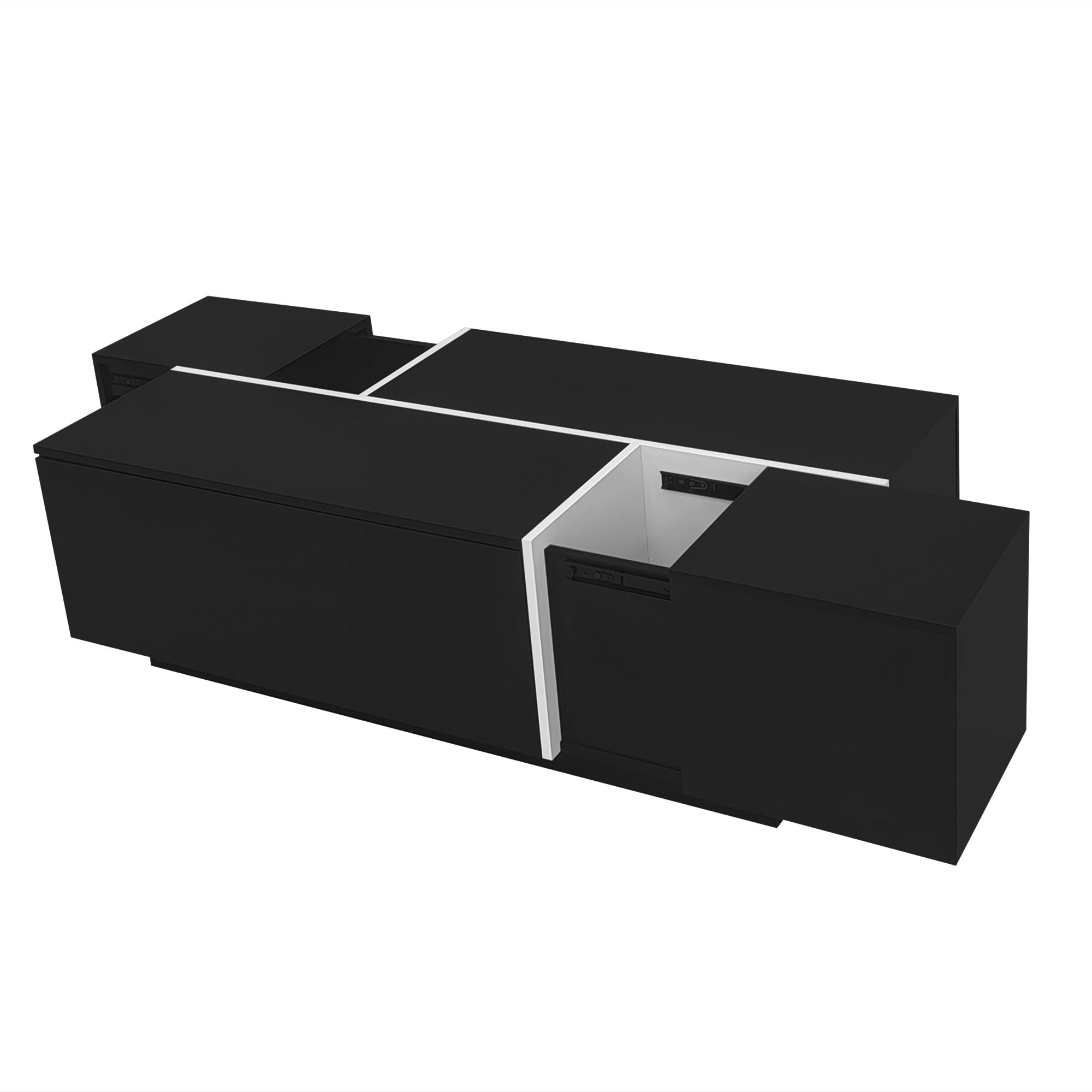 Extendable Coffee Table With 2 Hidden Storage Space And 2 Drawers For Living Room