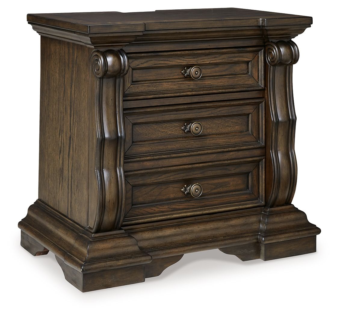 Signature Design by Ashley® Maylee - Dark Brown - Three Drawer Night Stand | Meri Furniture