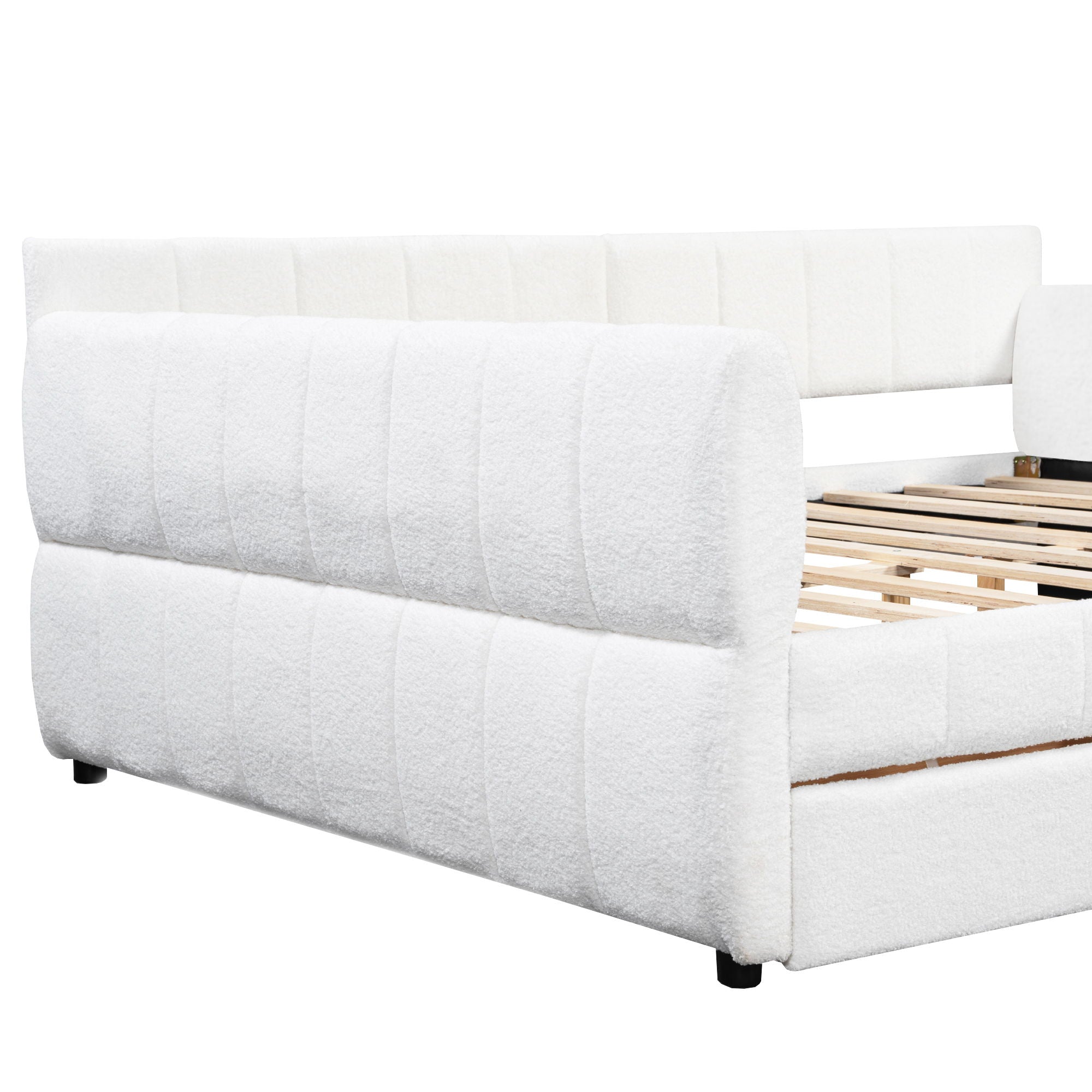 Upholstered Platform Bed With USB And 2 Drawers
