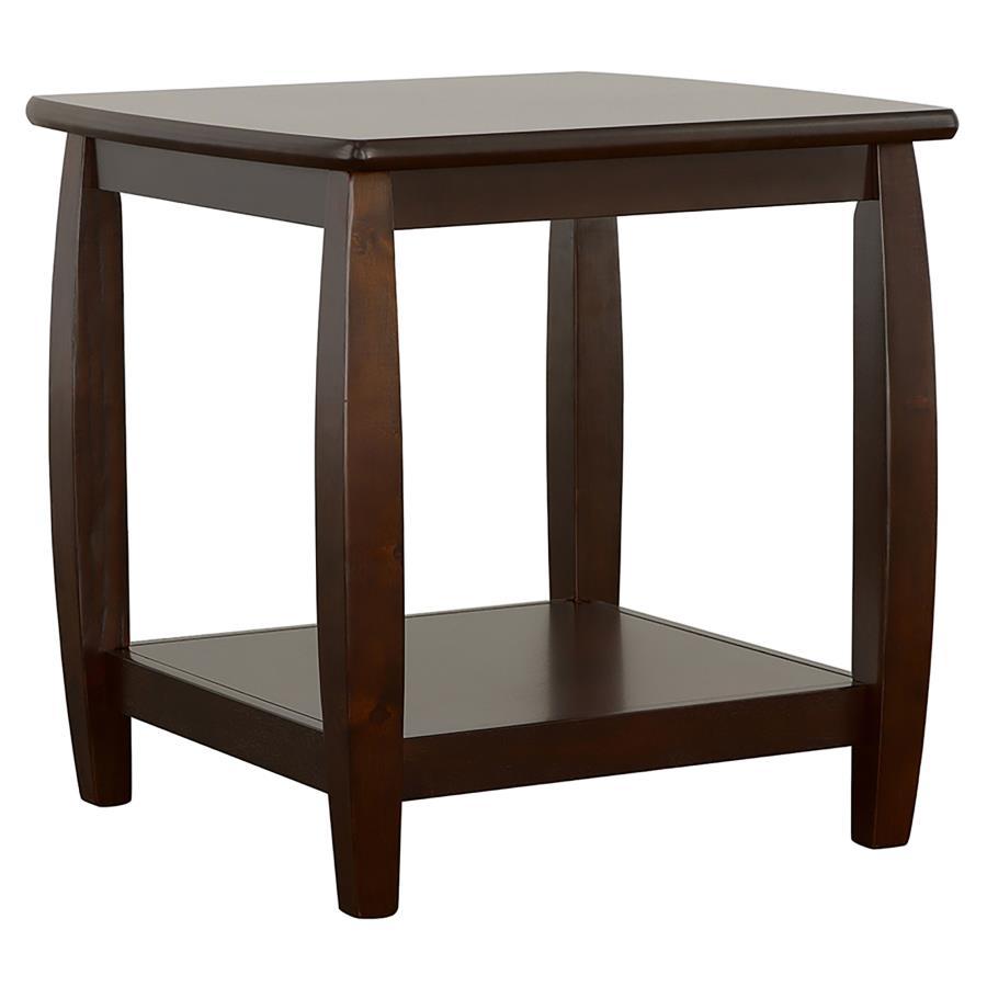 Coaster Fine Furniture Dixon - 1-Shelf Square Wood End Table Espresso - Cappuccino | Meri Furniture