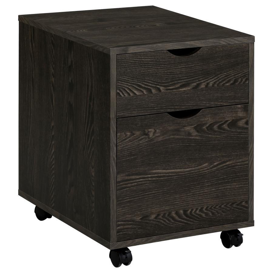Coaster Fine Furniture Noorvik - 2-Drawer Home Office Mobile File Cabinet - Dark Oak | Meri Furniture