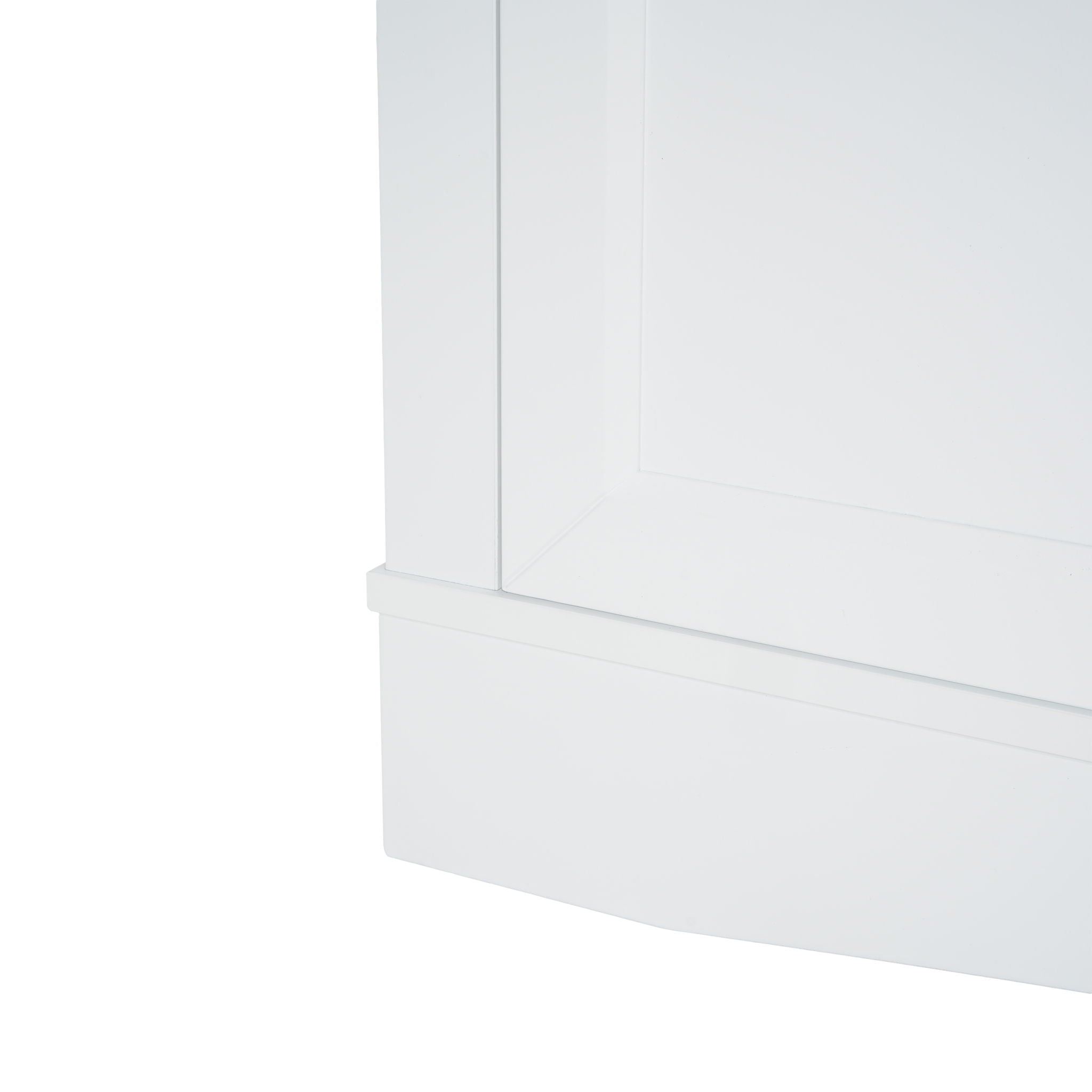 TV Console Stand, Glass Doors & Storage Drawers, Adjustable Shelves