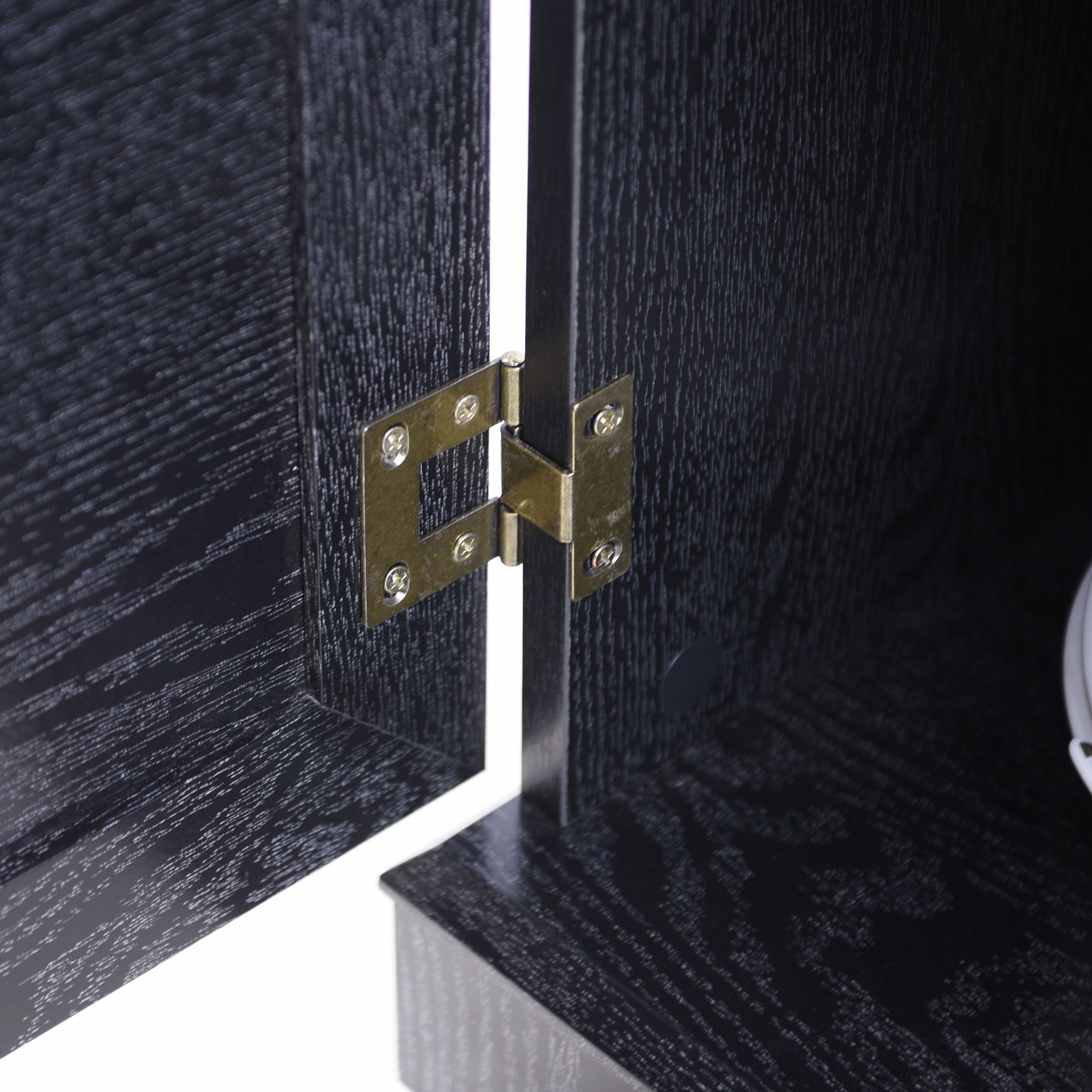 Sideboard Cabinet With Mirrored Doors, Adjustable Shelf, Metal Handles