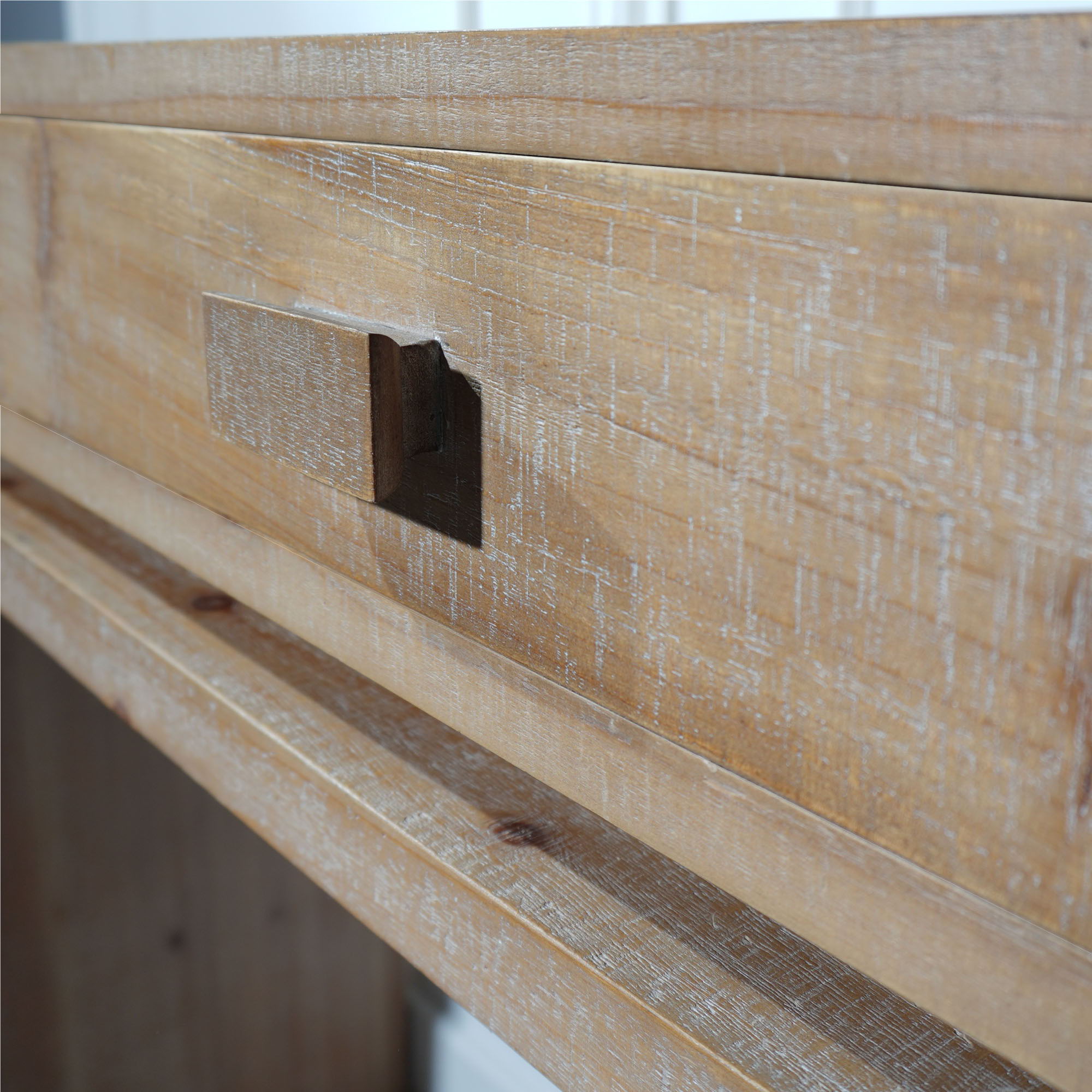 Rustic Wood Console Table With 3 Drawers Entryway Table For Hallway, Foyer, Or Office - Natural / Natural & Light Brown / Natural Wood / Natural Wood Wash / Natural / Rustic