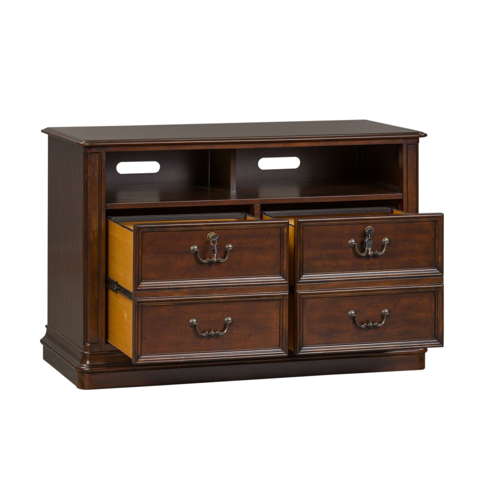 Liberty Furniture Brayton Manor - Jr Executive Media Lateral File - Dark Brown | Meri Furniture