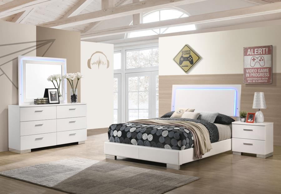 Coaster Fine Furniture Felicity - Bedroom Set With Led Headboard And Mirror | Meri Furniture
