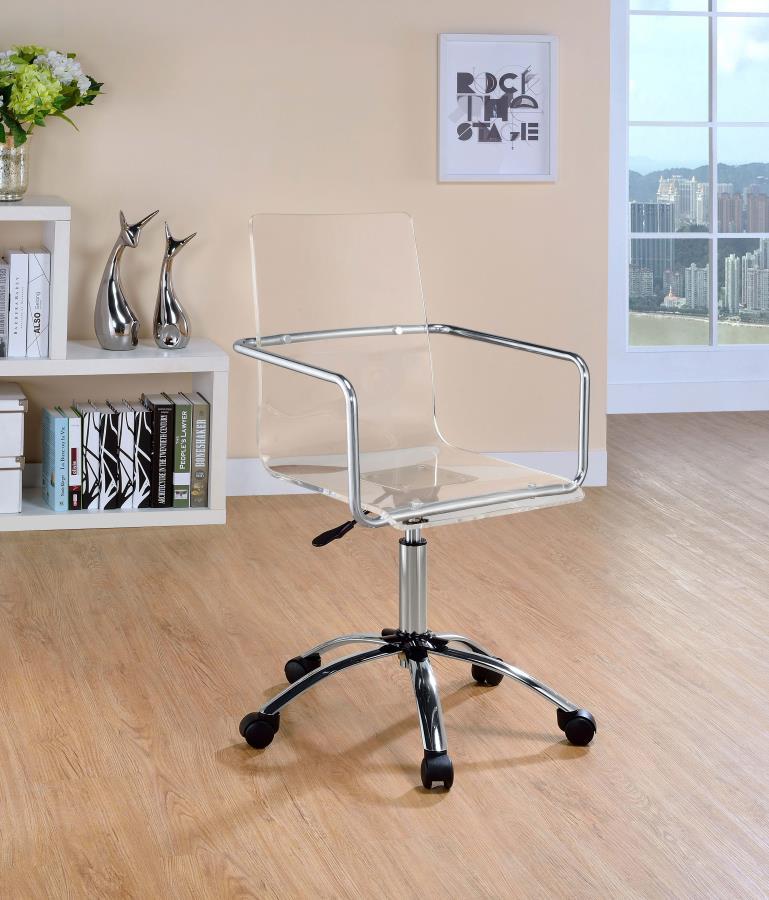 Coaster Fine Furniture Amaturo - Acrylic Adjustable Home Office Desk Chair - Clear | Meri Furniture