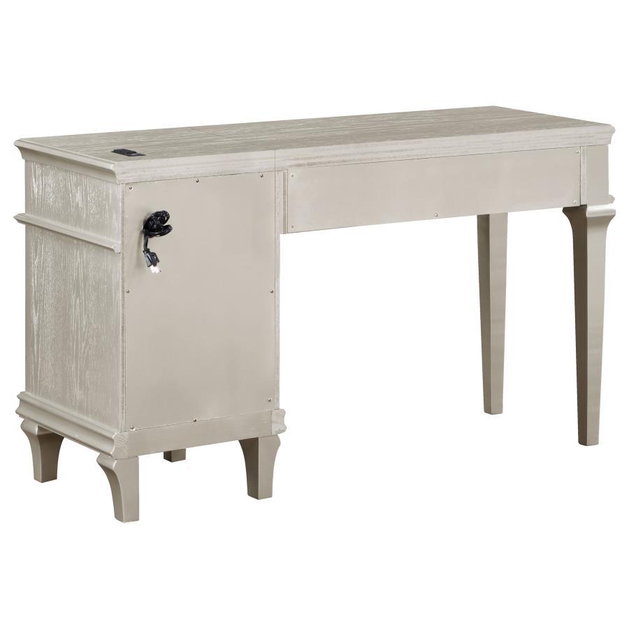 Coaster Fine Furniture Evangeline - 4-Drawer Vanity Desk Makeup Table - Silver Oak | Meri Furniture
