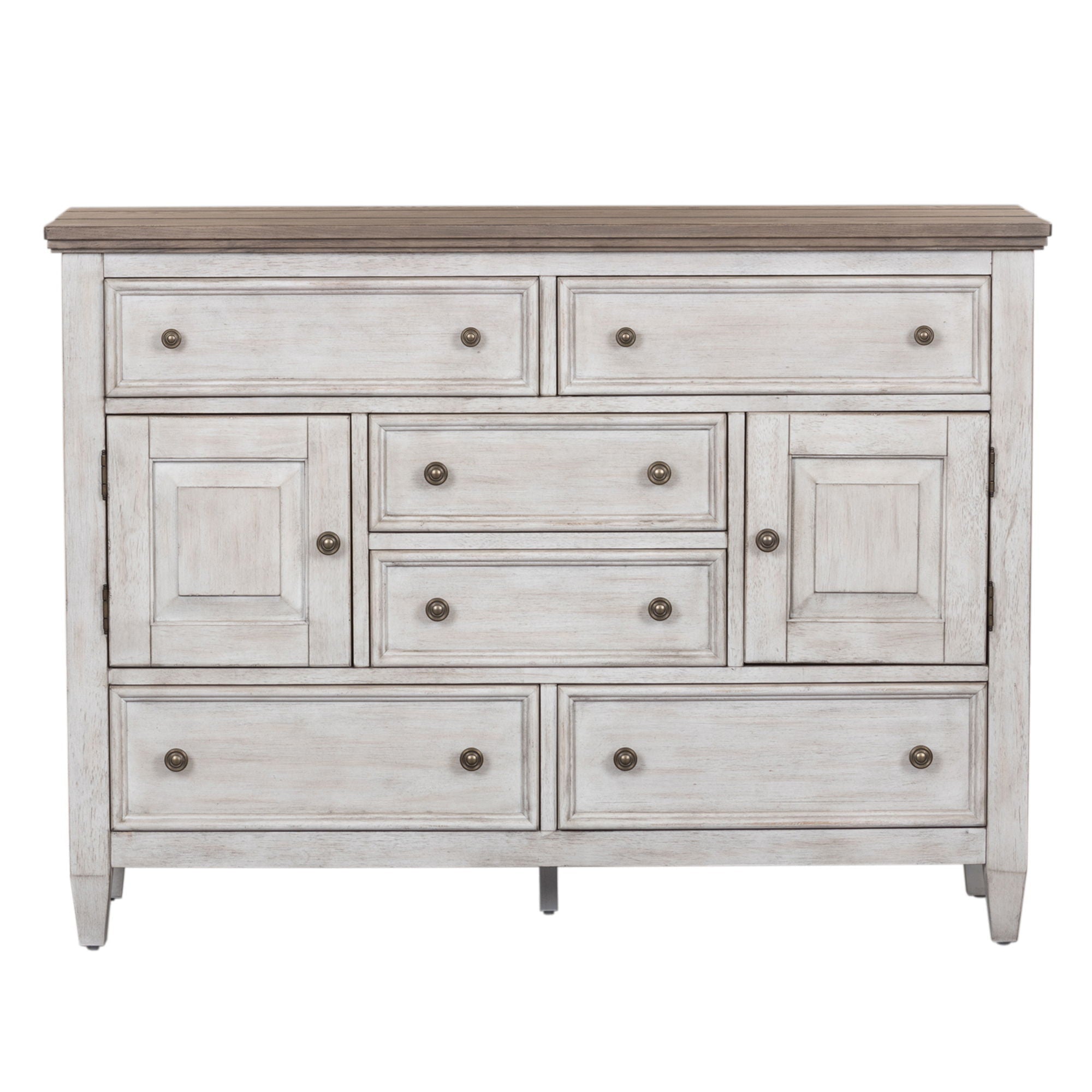 Liberty Furniture Heartland - 2 Door 6 Drawer Chesser - White | Meri Furniture