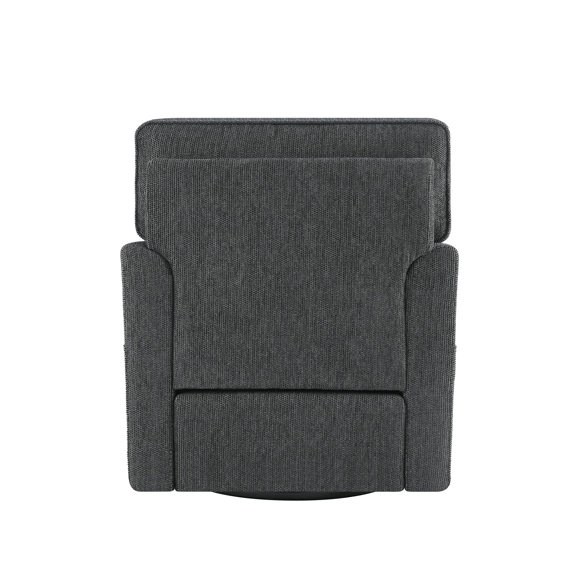 360° Swivel Accent Barrel Armchair With Side Pockets, Compact Design