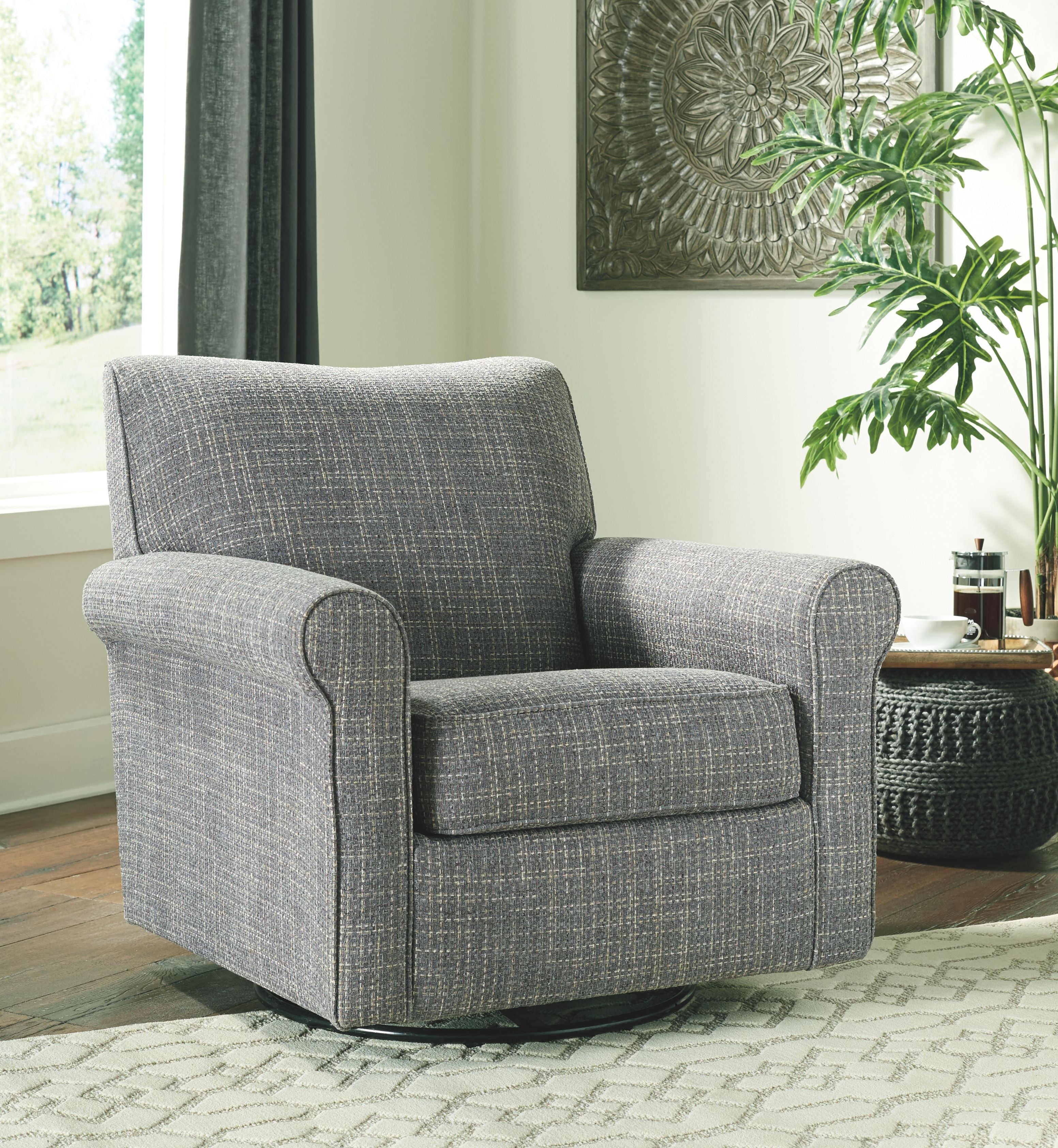 Ashley Furniture Renley - Ash - Swivel Glider Accent Chair | Meri Furniture
