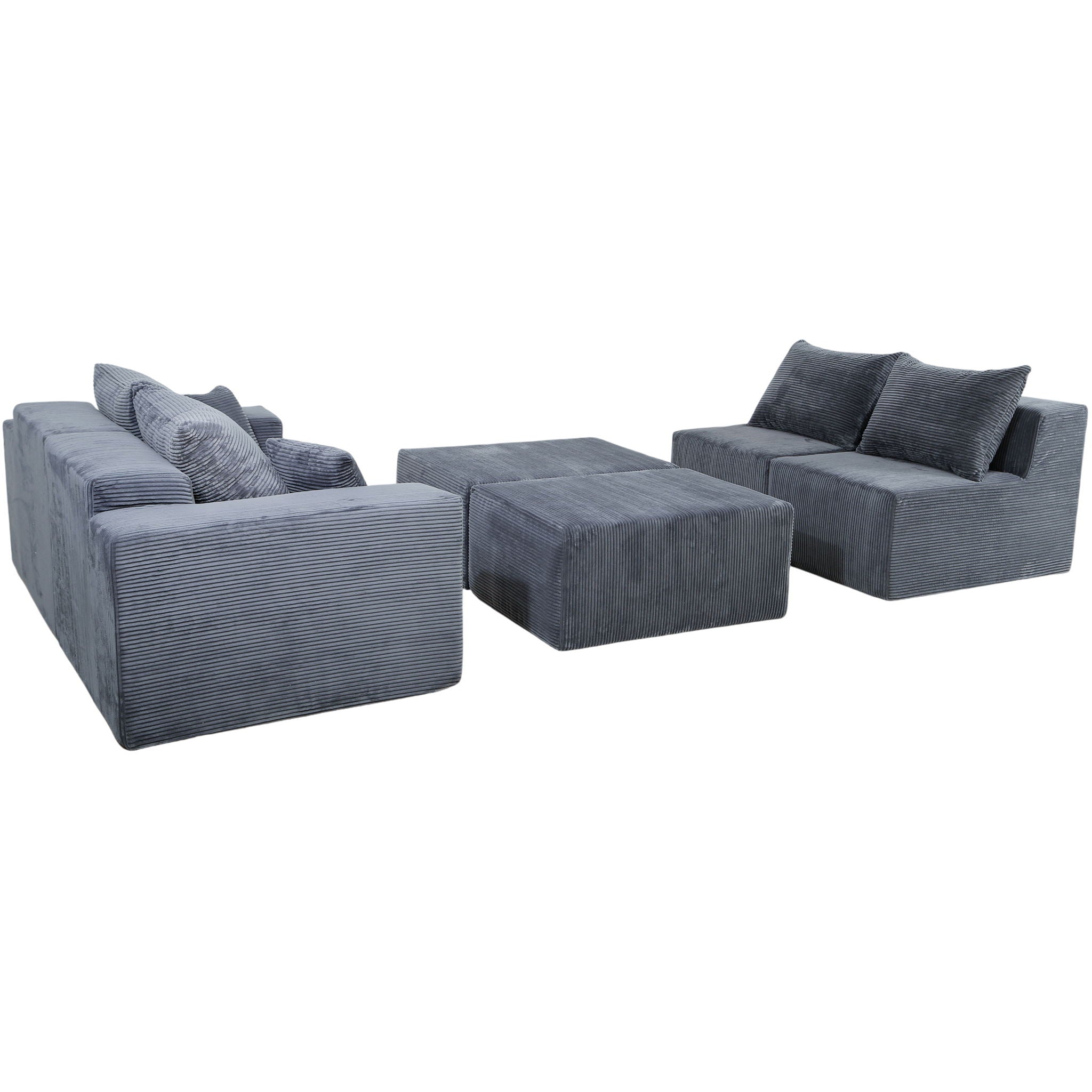 Modular Sectional Sofa, Convertible Couch With Chaise Corduroy