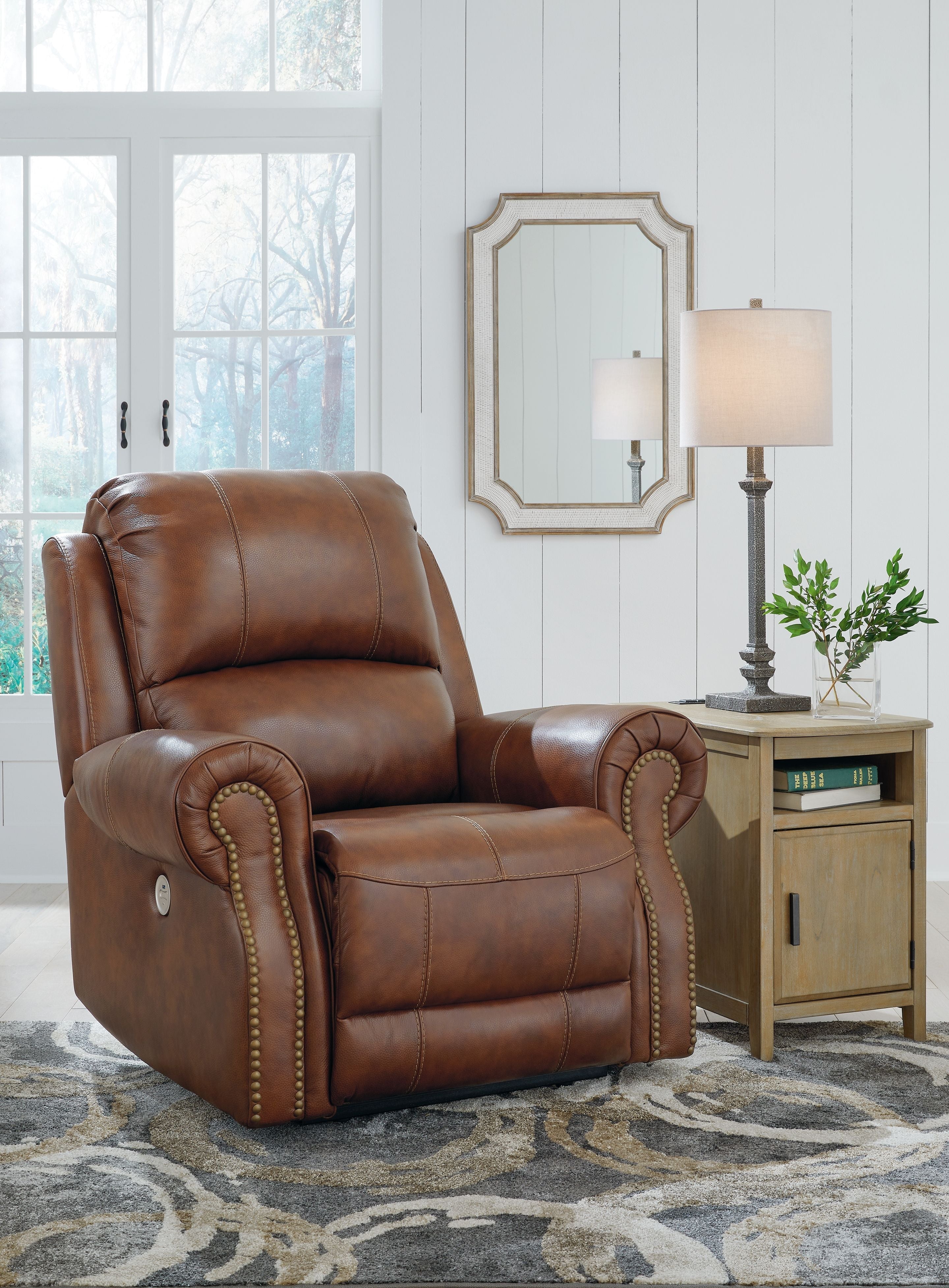 Signature Design by Ashley® Freyeburg - Auburn - Zero Wall Power Recliner | Meri Furniture