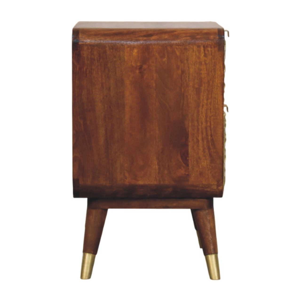 Avora - Brass Embossed 2 Drawer Nightstand - Brown / Golden