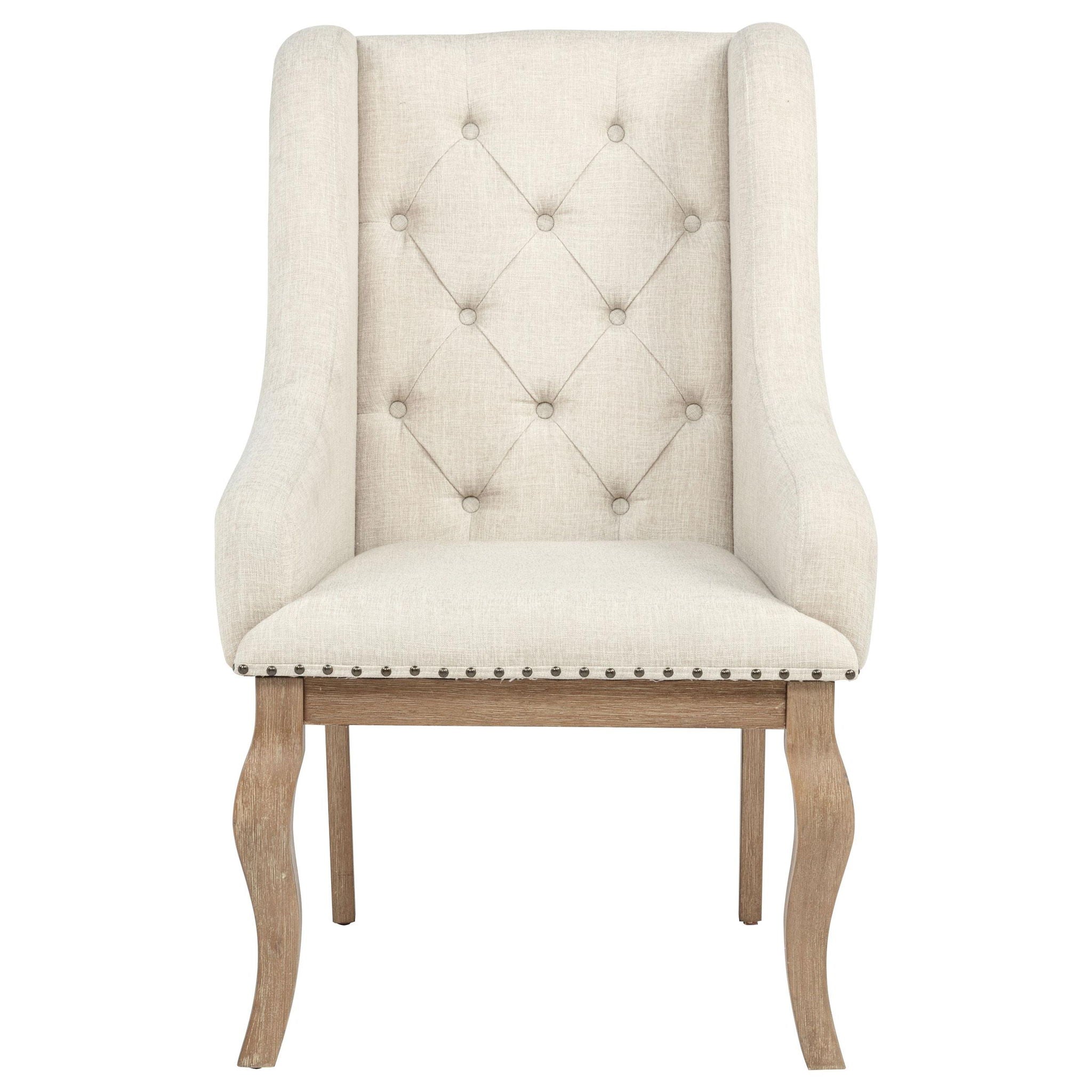 Brockway Upholstered Arm Chair Barley Brown (Set of 2)