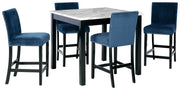 Signature Design by Ashley® Cranderlyn - Black / Gray / Blue - Square Counter Tbl Set (Set of 5) | Meri Furniture