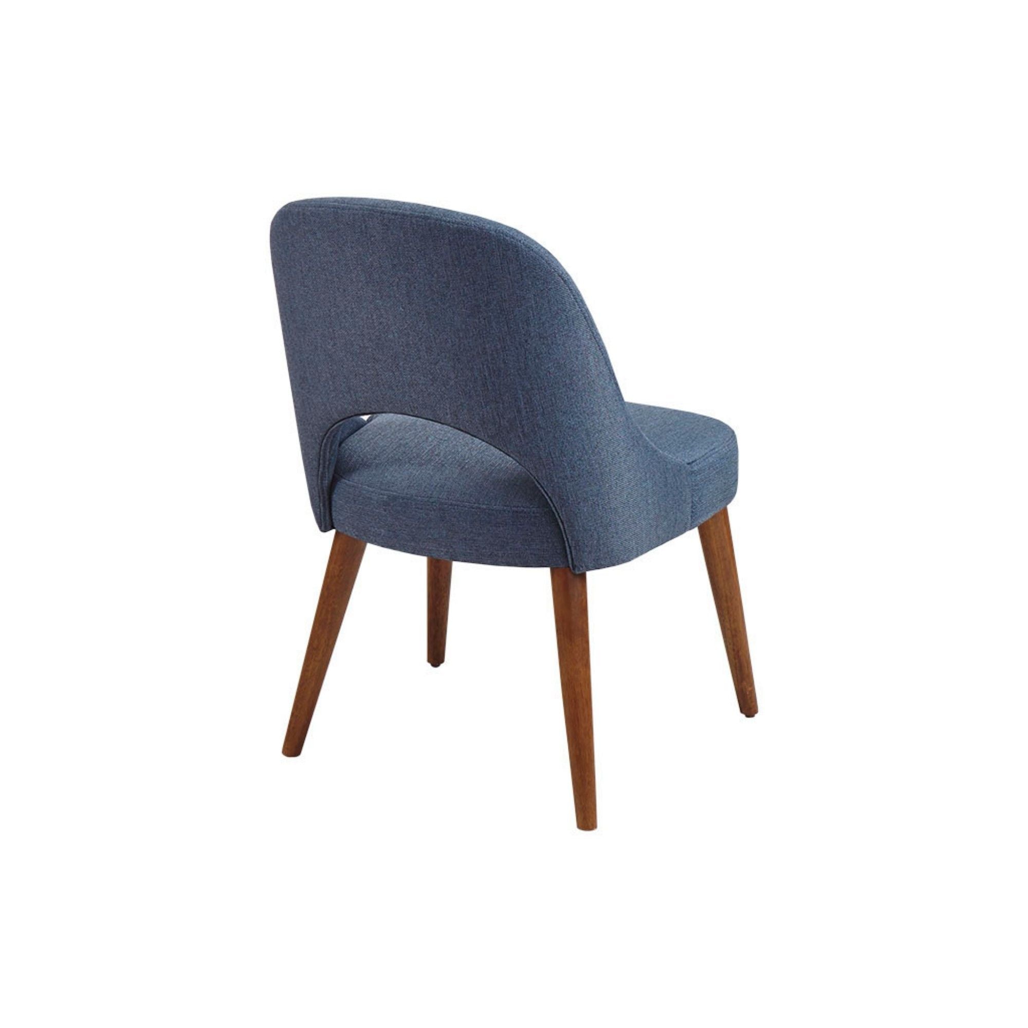 Dining Side Chair Upholstered Textured Fabric (Set of 2) - Navy