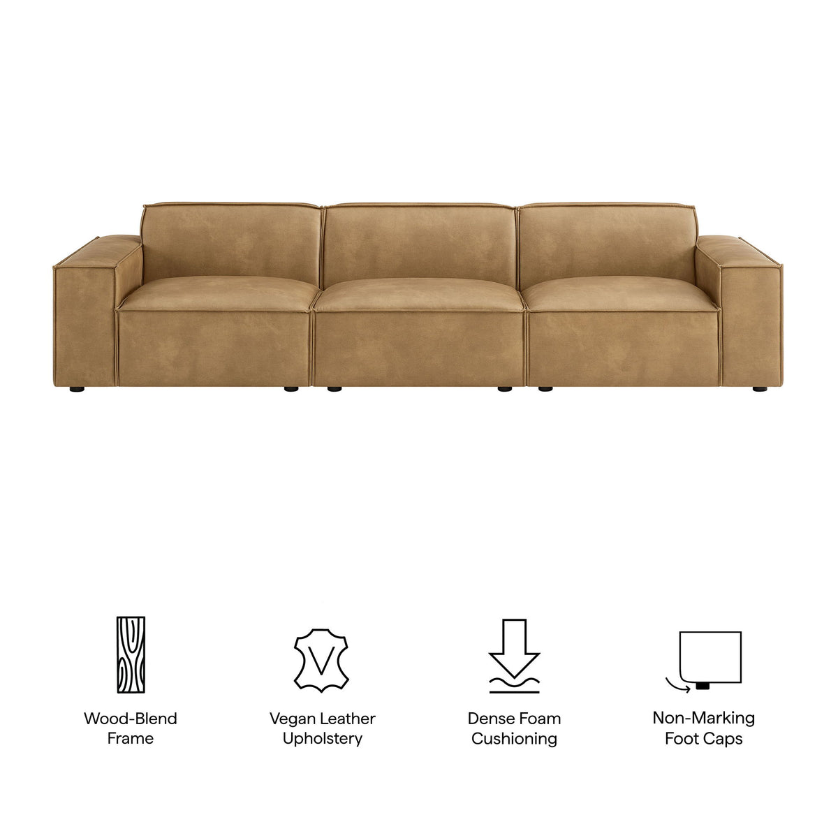 Restore 3-Piece Vegan Leather Modular Sofa Set by Modway
