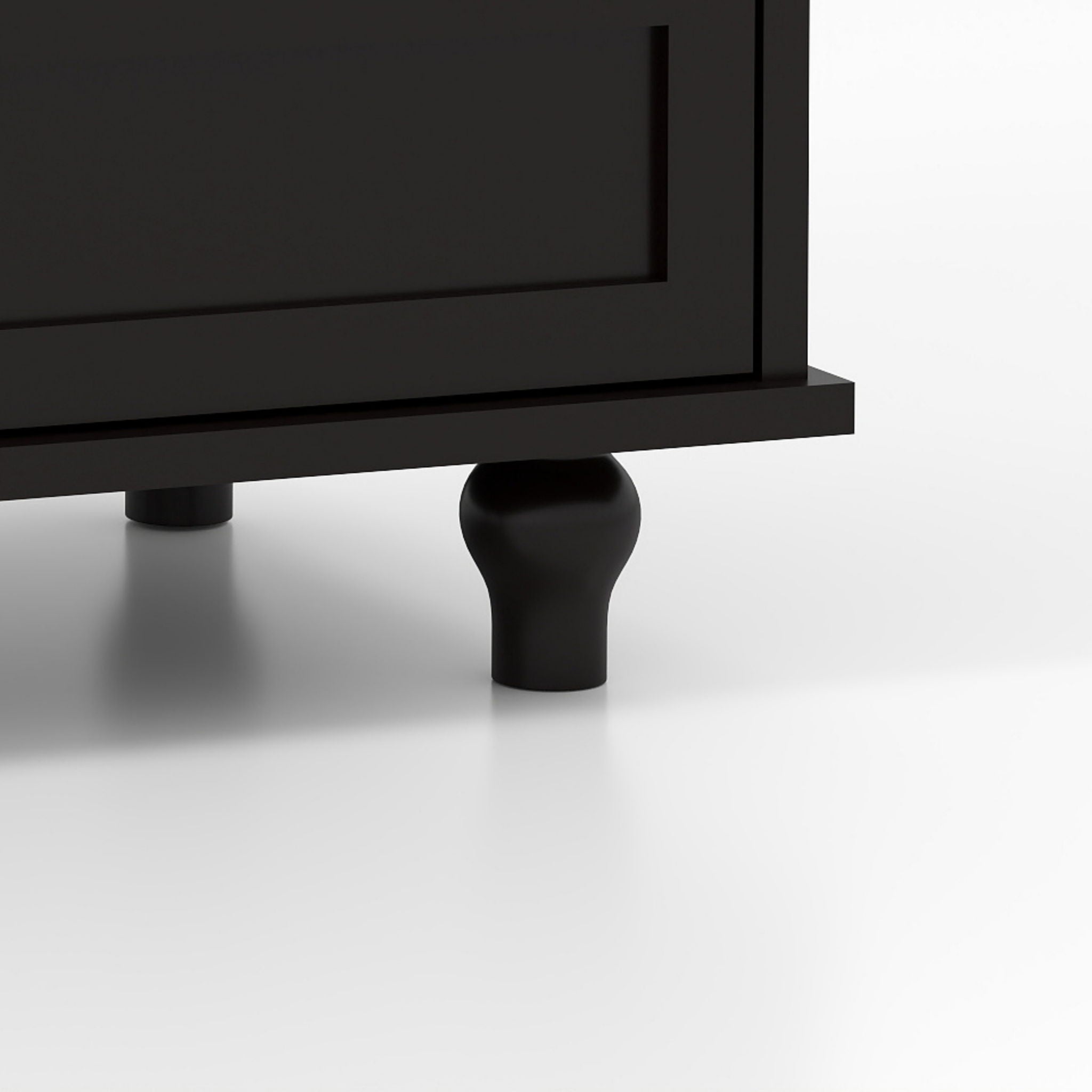 Minimalist Buffet Cabinet With Double Glass Doors And Drawer