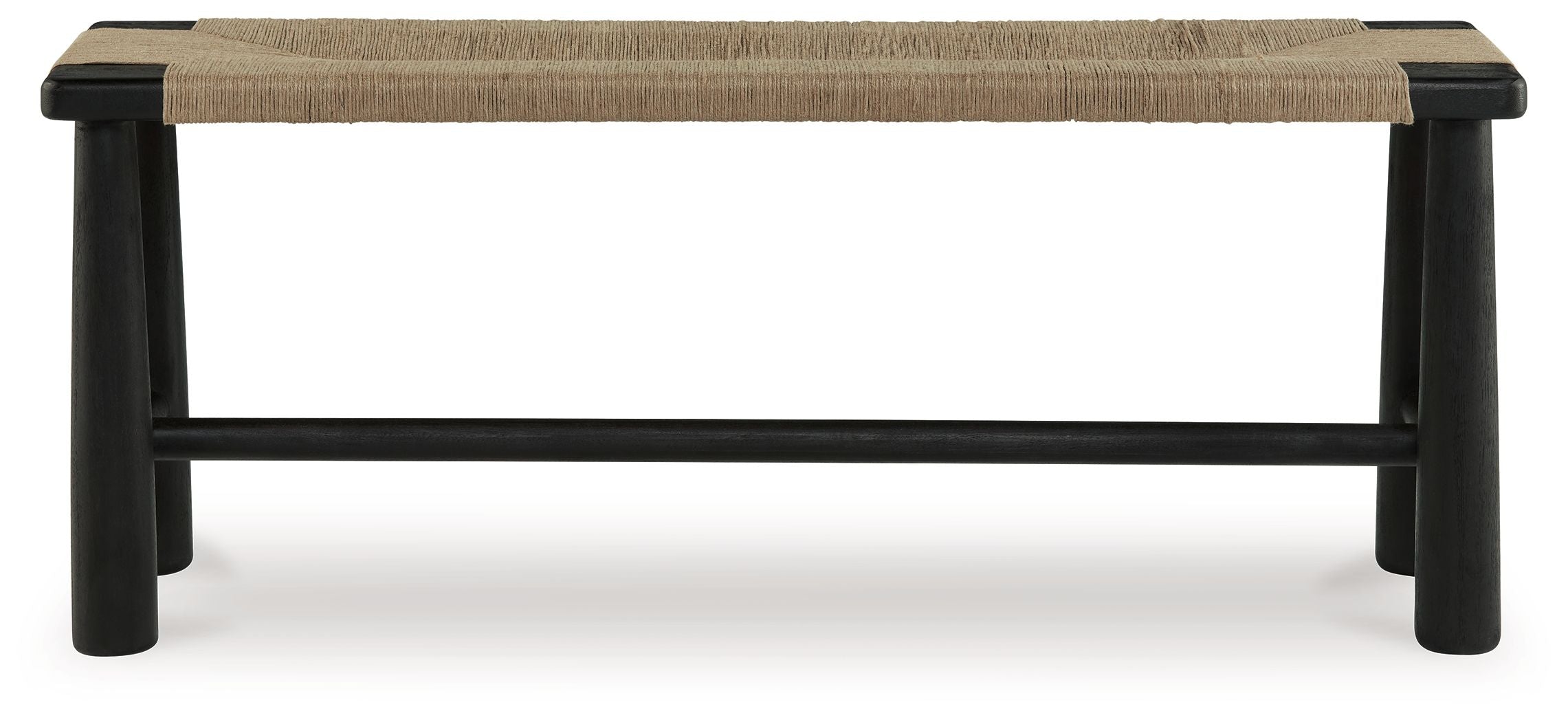 Signature Design by Ashley® Acerman - Black / Natural - Accent Bench | Meri Furniture
