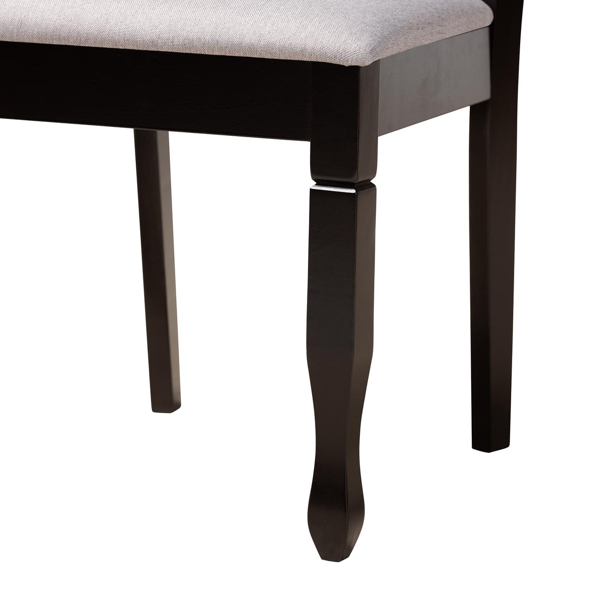 April Modern Grey Fabric and Dark Brown Finished Wood 5-Piece Dining Set