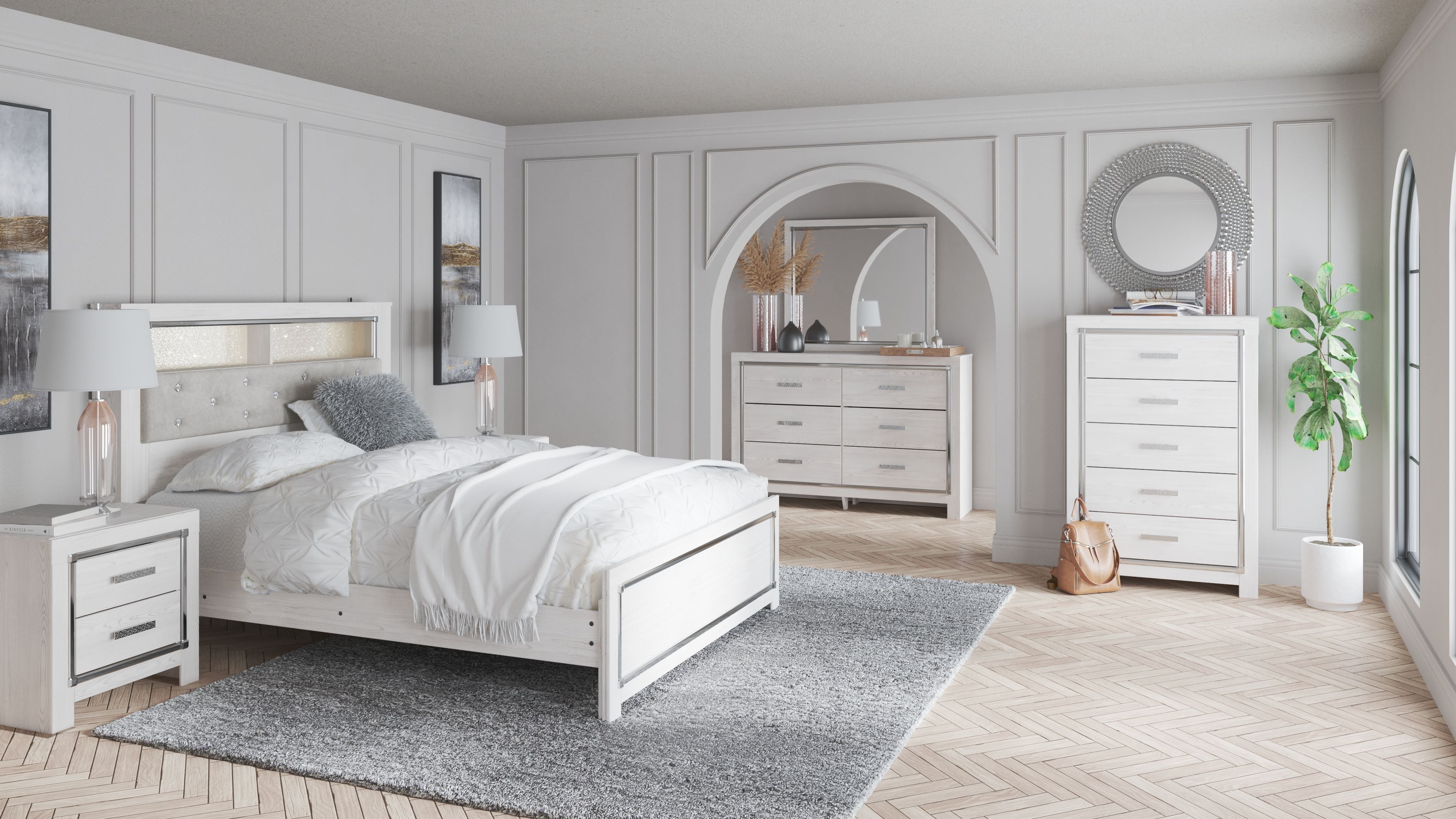 Ashley Furniture Altyra - Panel Bookcase Headboard | Meri Furniture