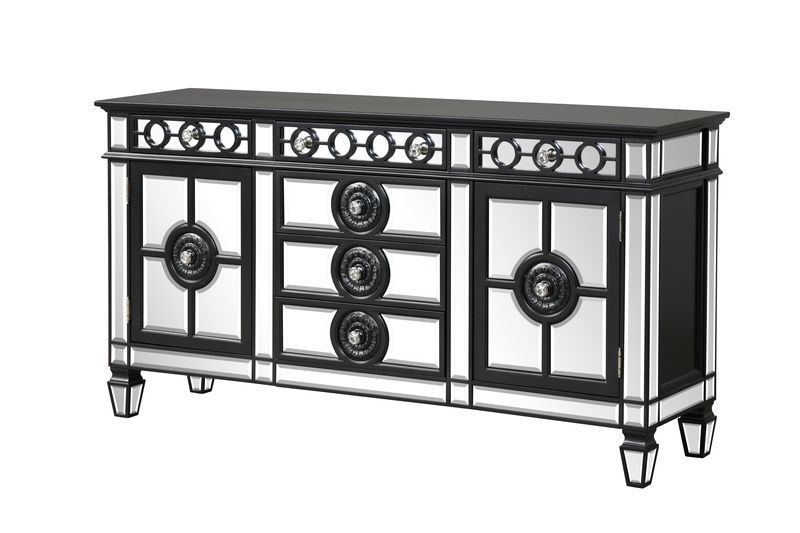 ACME Varian II - Server - Black & Sliver Finish | Meri Furniture