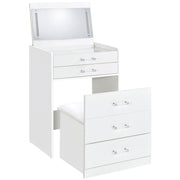 Coaster Fine Furniture Danbury - 3-Drawer Makeup Vanity & Stool Set | Meri Furniture