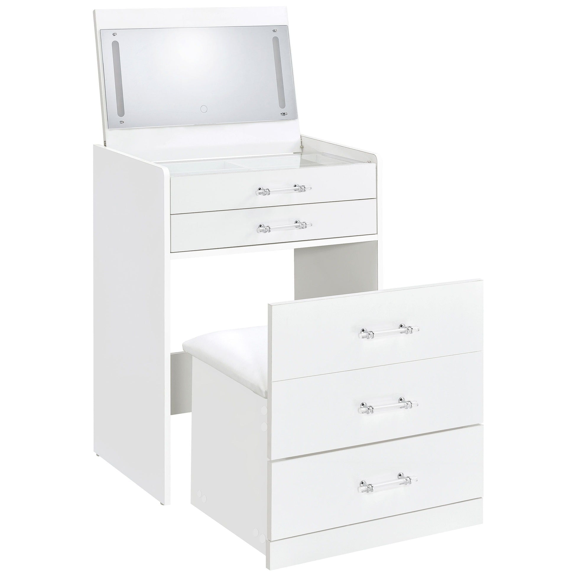 Coaster Fine Furniture Danbury - 3-Drawer Makeup Vanity & Stool Set | Meri Furniture