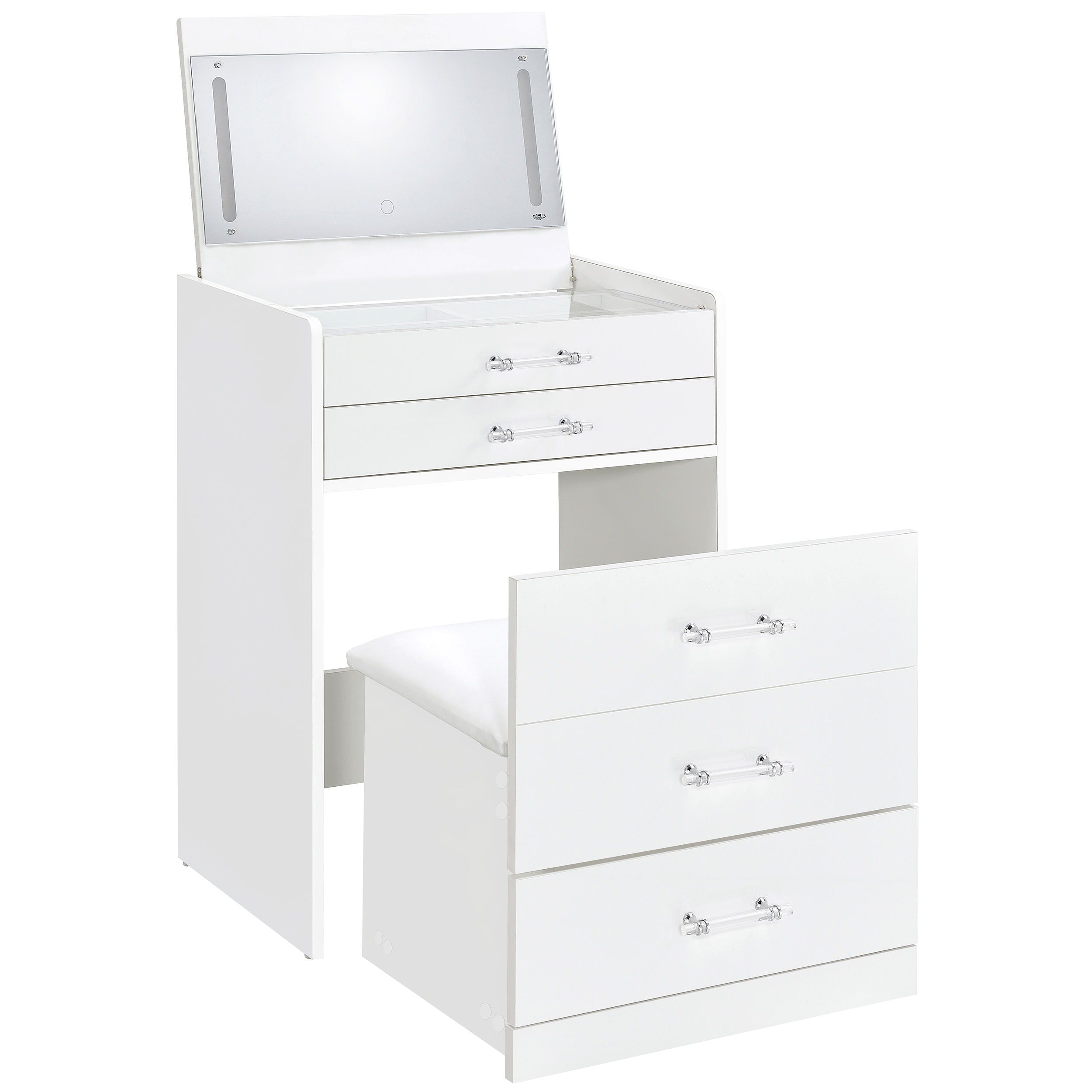 Coaster Fine Furniture Danbury - 3-Drawer Makeup Vanity & Stool Set | Meri Furniture