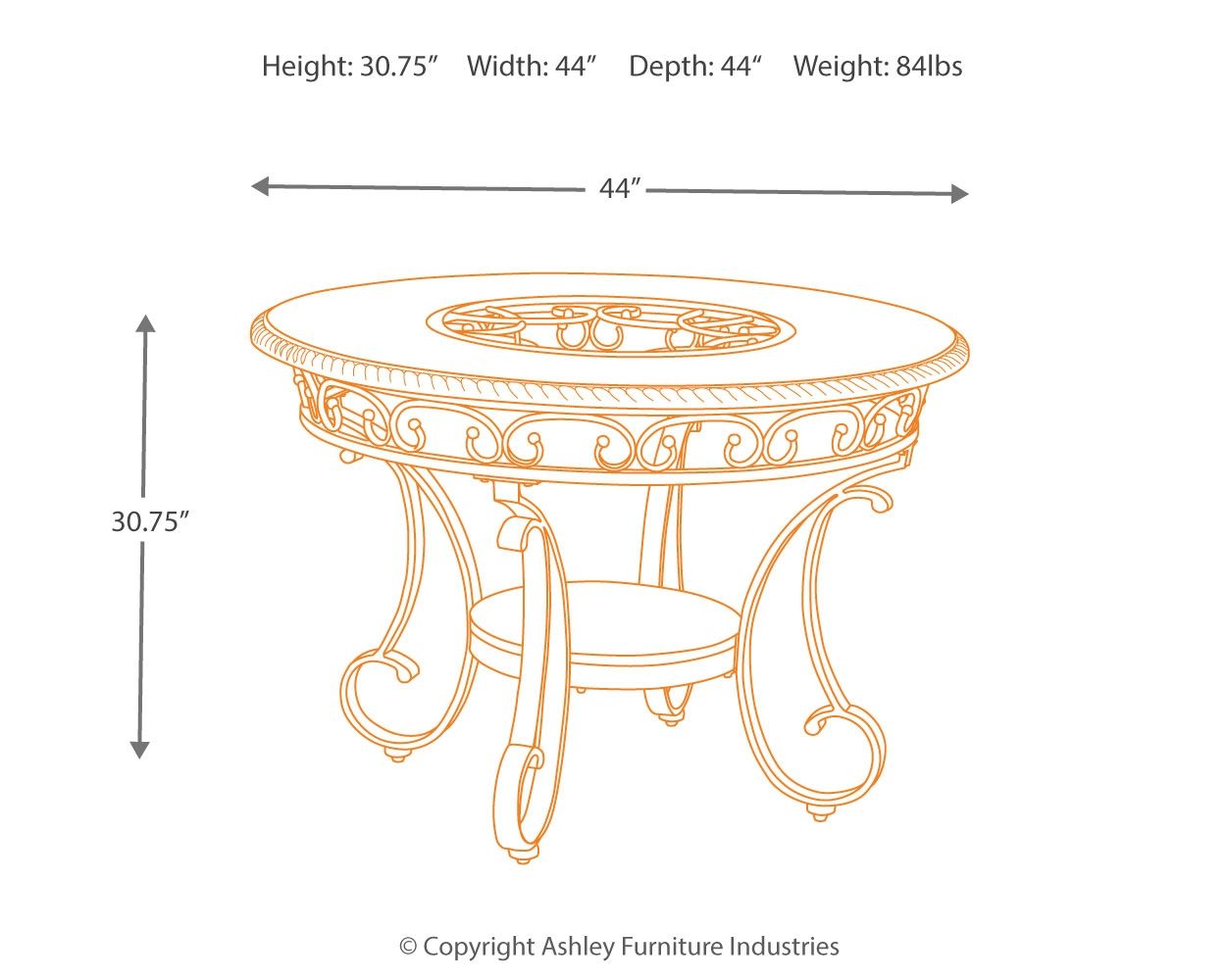 Signature Design by Ashley® Glambrey - Brown - Round Dining Room Table | Meri Furniture