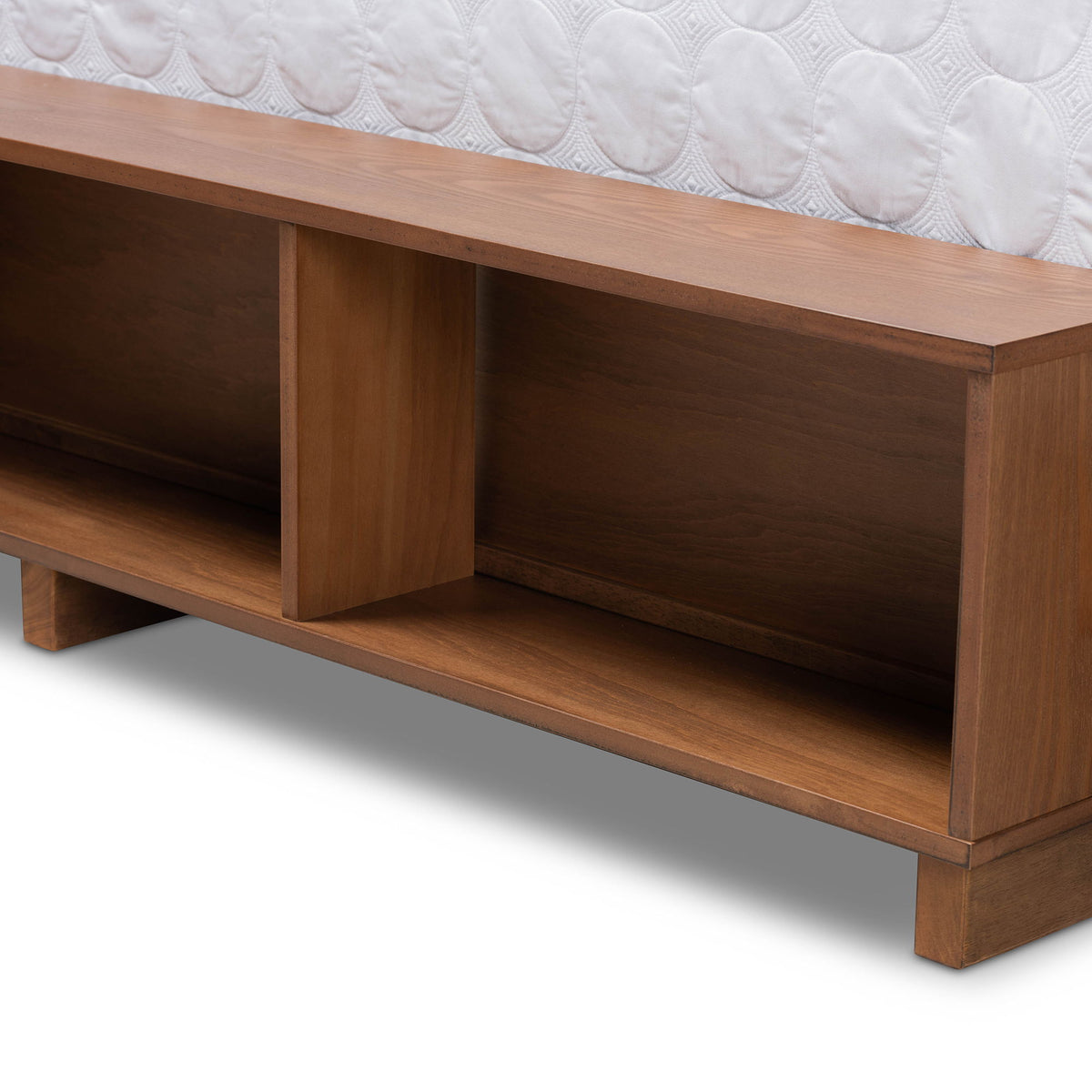 Cosma Modern Transitional Ash Walnut Brown Finished Wood 4-Drawer Full Size Platform Storage Bed