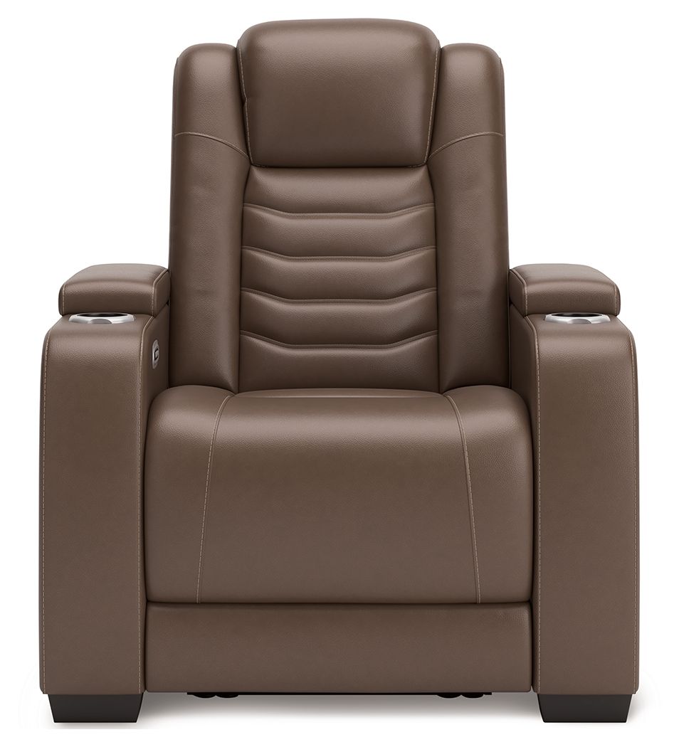 Signature Design by Ashley® High Impact - Tobacco - Power Recliner / Adj Headrest | Meri Furniture