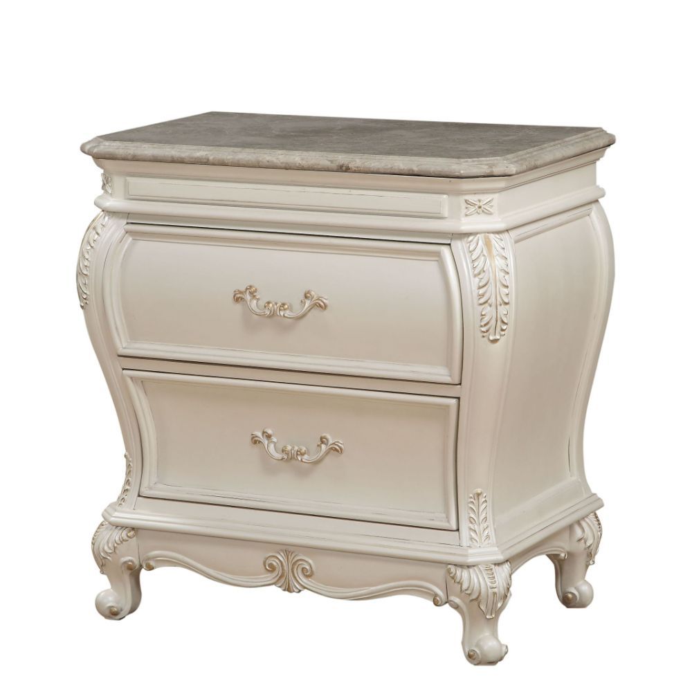 ACME Chantelle - Nightstand - Pearl White | Meri Furniture