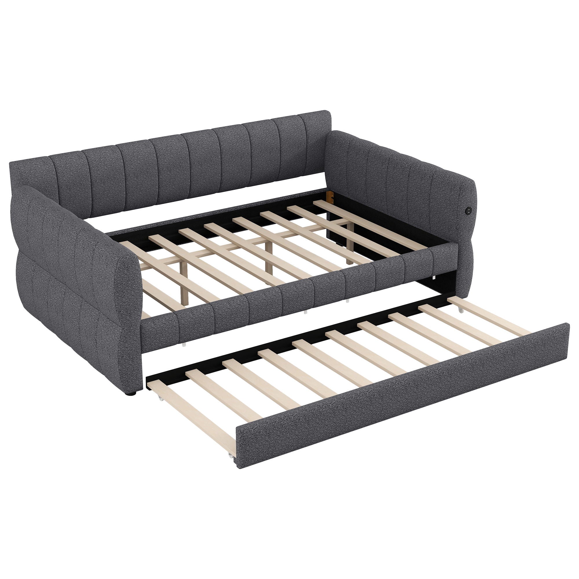 Upholstered Platform Bed With USB Charging