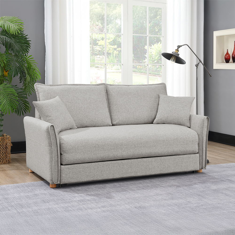 ACME Oran - Sofa With Sleeper - Gray Chenille | Meri Furniture