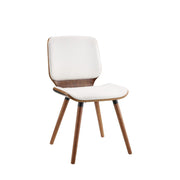 ACME Nemesia - Accent Chair - White PU & Walnut | Meri Furniture