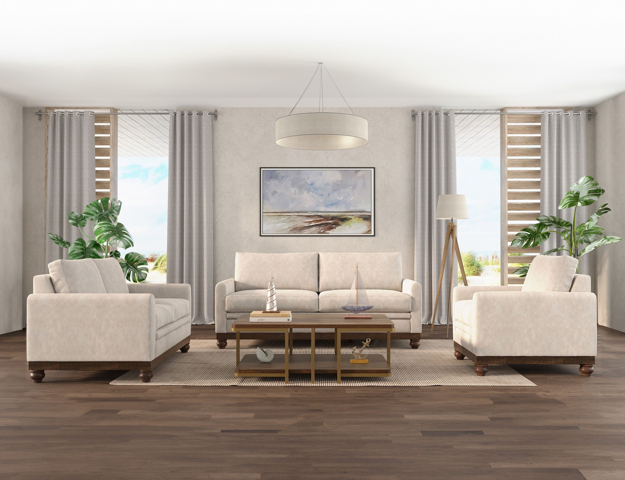 International Furniture Direct Pueblo Gray - Loveseat - Gray | Meri Furniture