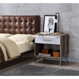 ACME Cistus - Accent Table - Weathered Gray Oak & White | Meri Furniture