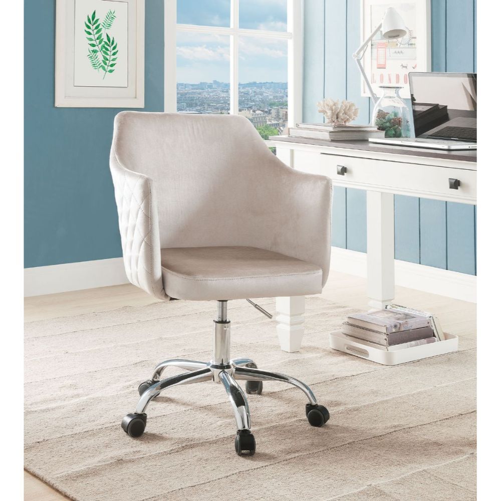 ACME Cosgair - Office Chair - Champagne Velvet & Chrome | Meri Furniture