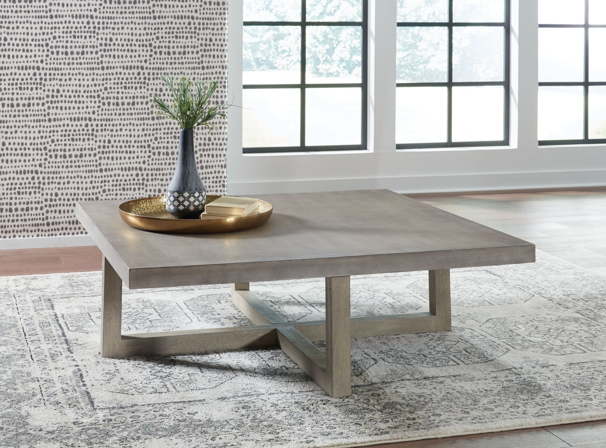Signature Design by Ashley® Lockthorne - Gray - Square Cocktail Table | Meri Furniture