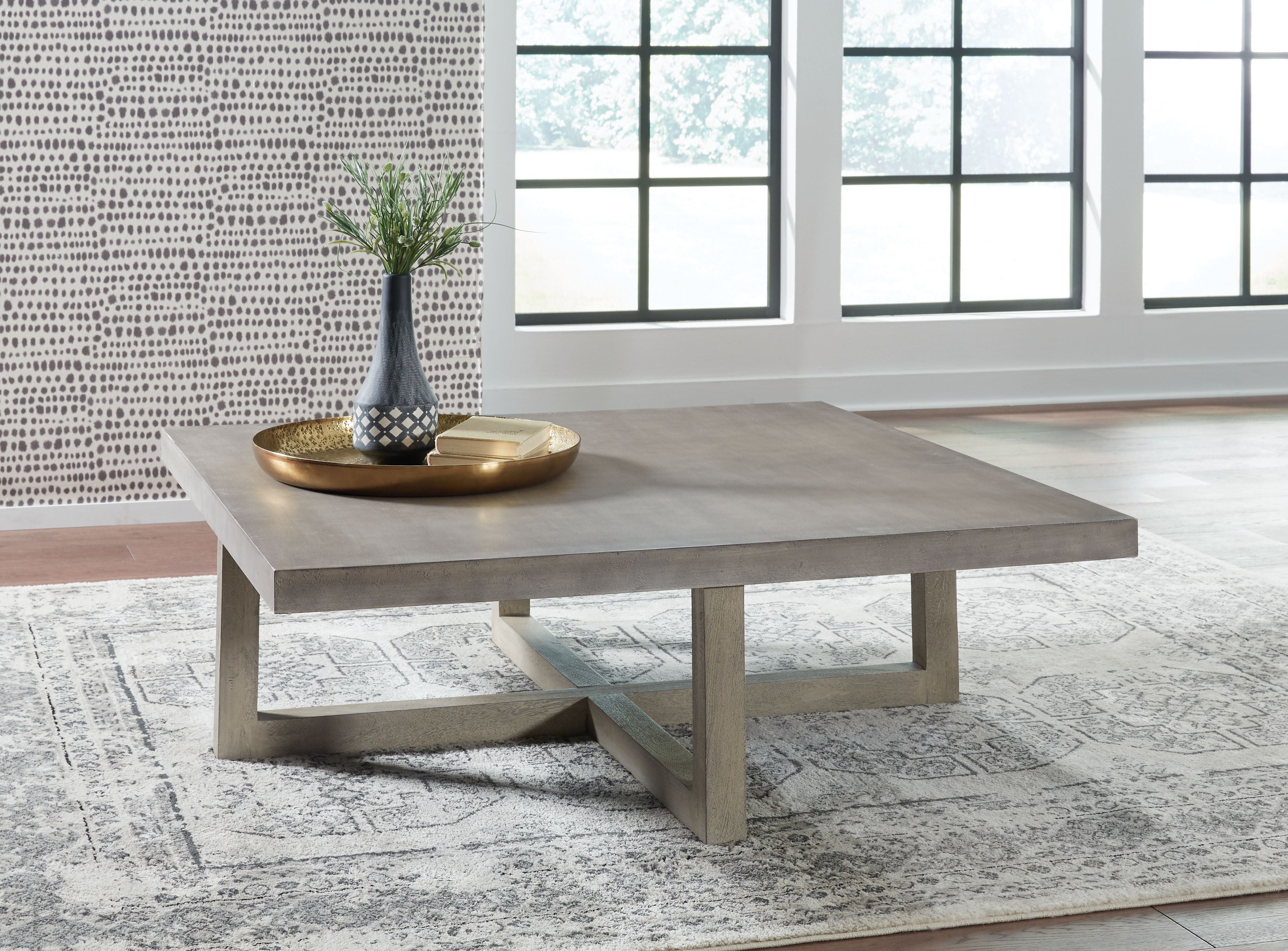 Signature Design by Ashley® Lockthorne - Gray - Square Cocktail Table | Meri Furniture