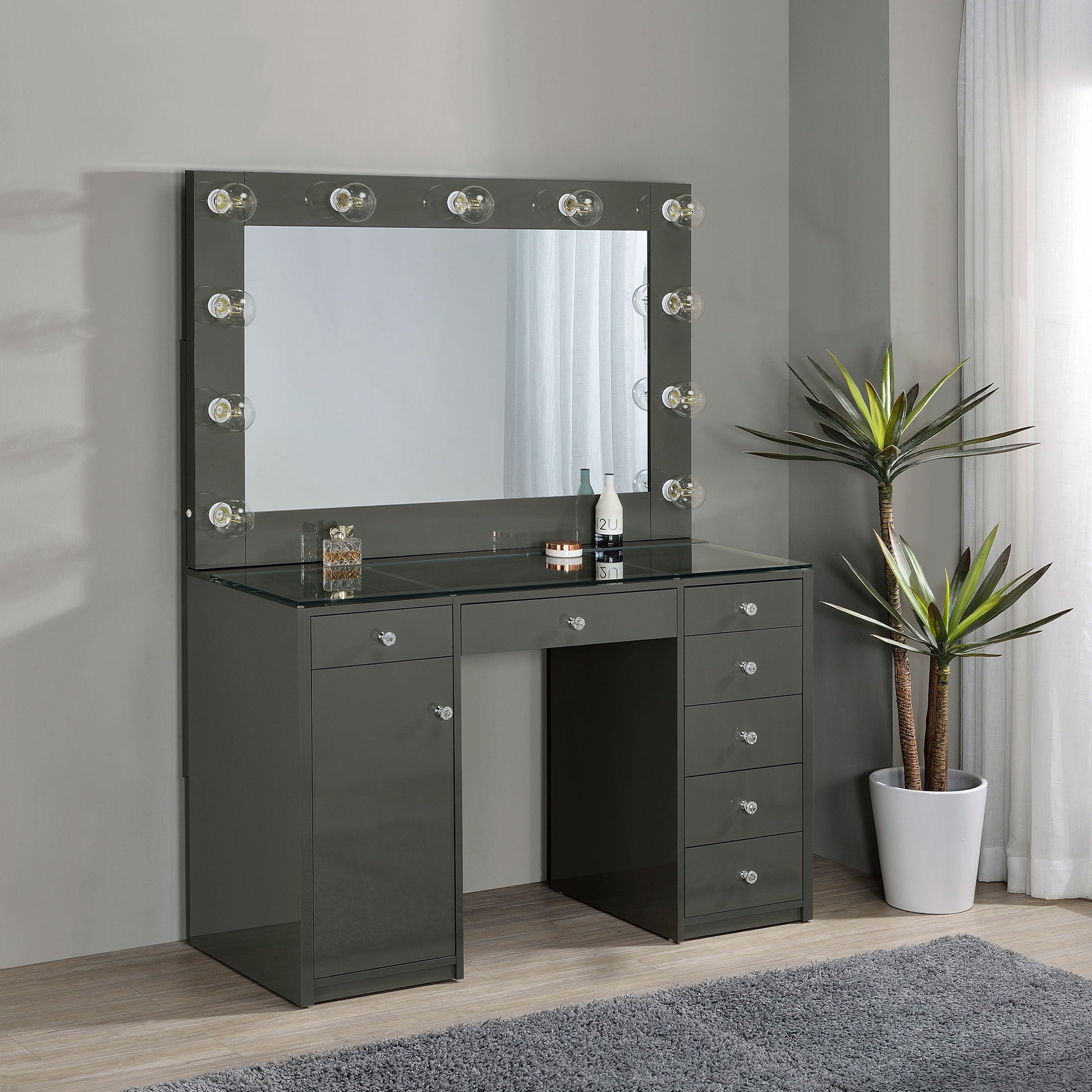 Coaster Fine Furniture Acena - 7-Drawer Vanity Set With Lighting | Meri Furniture