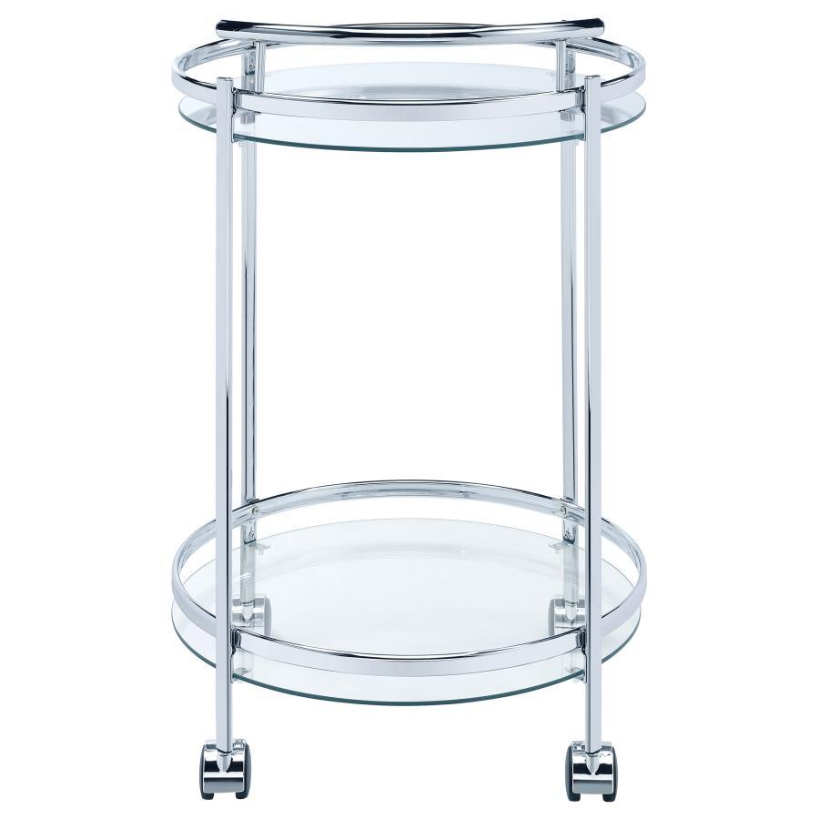 Chrissy - Round Glass Shelf Metal Bar Cart
