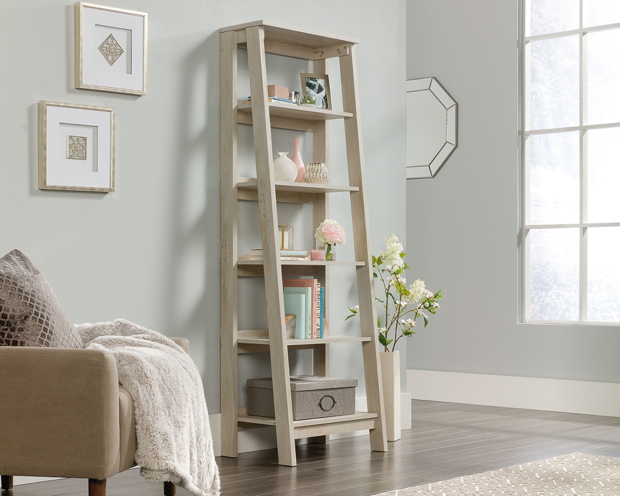 5-Shelf Bookcase Chalked Chestnut