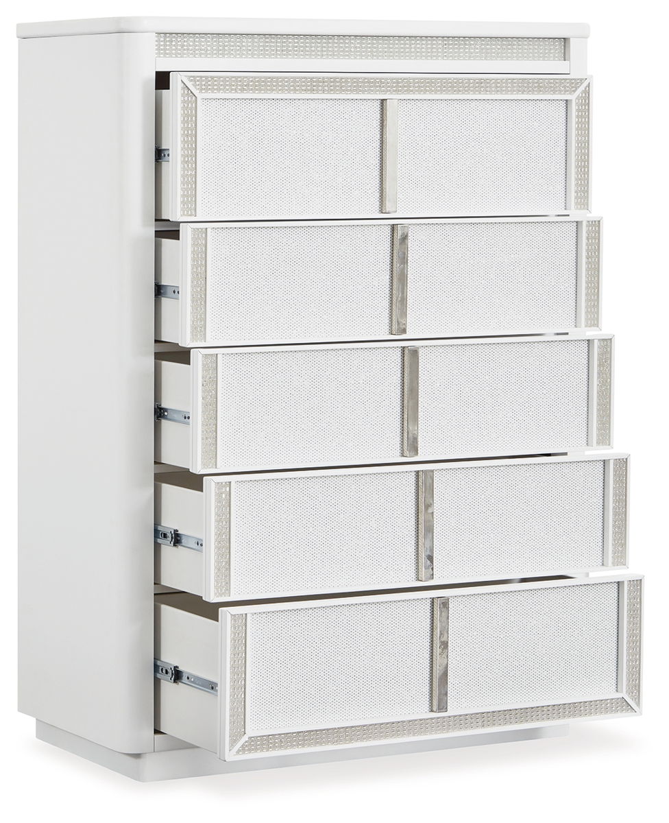 Signature Design by Ashley® Chalanna - White - Five Drawer Chest | Meri Furniture