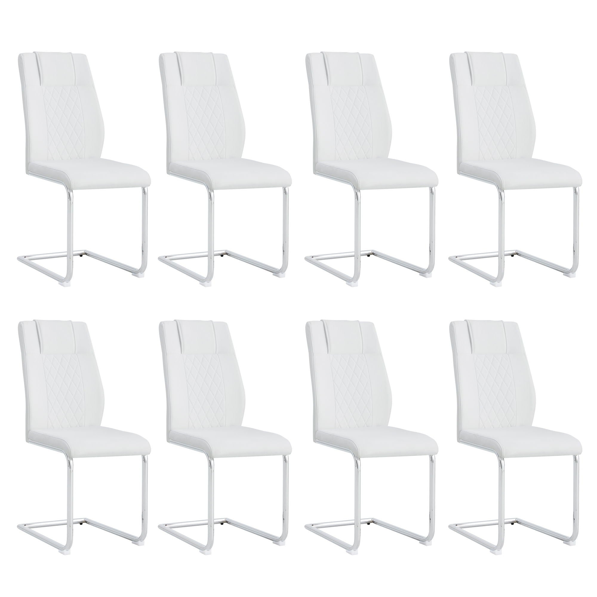 Modern Dining Chairs With Padded Seat, Metal Legs